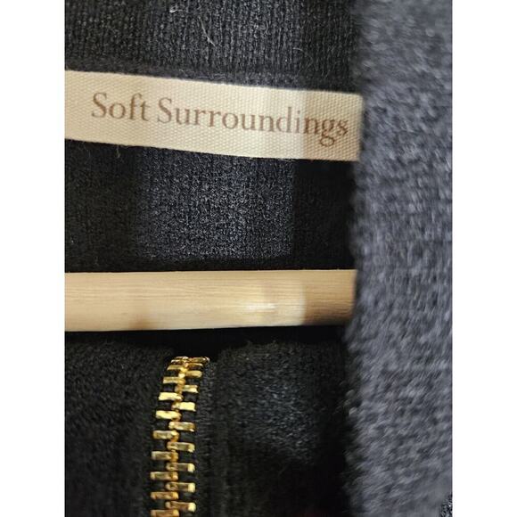 Soft Surroundings Meria Zip Cardigan Black Cozzy Extra Soft 1X - Picture 9 of 11